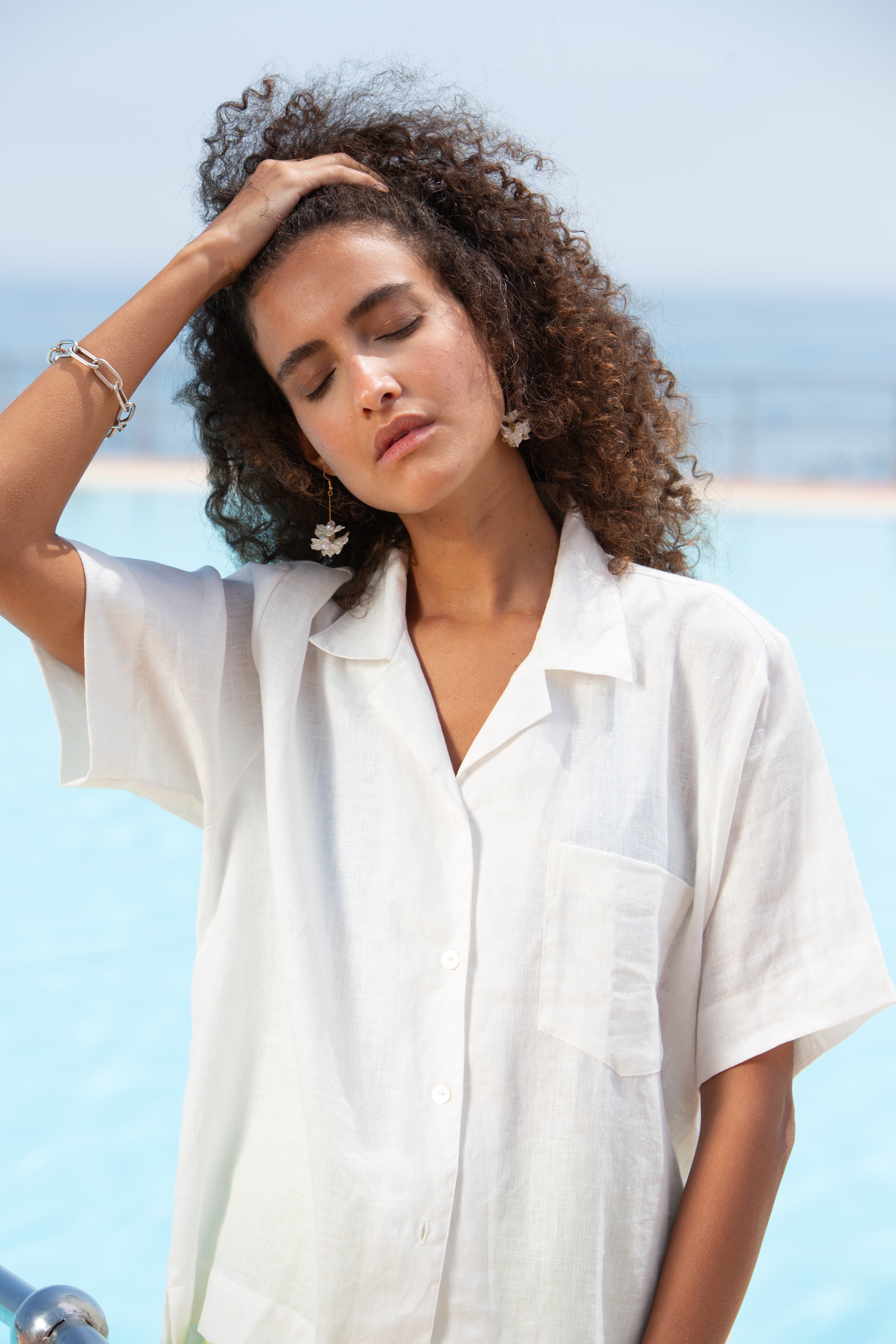 Ivory Lina Linen Shirt