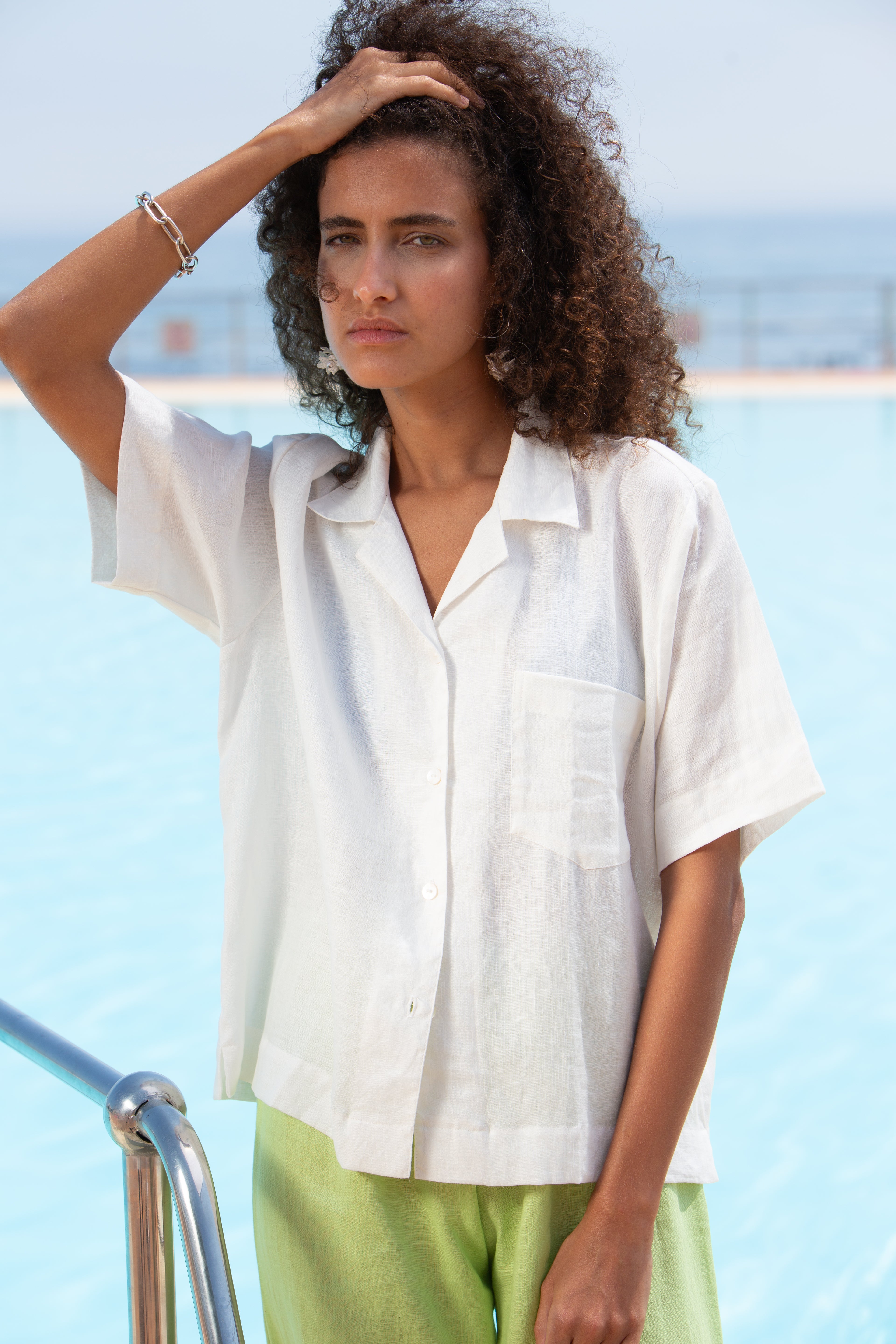 Ivory Lina Linen Shirt